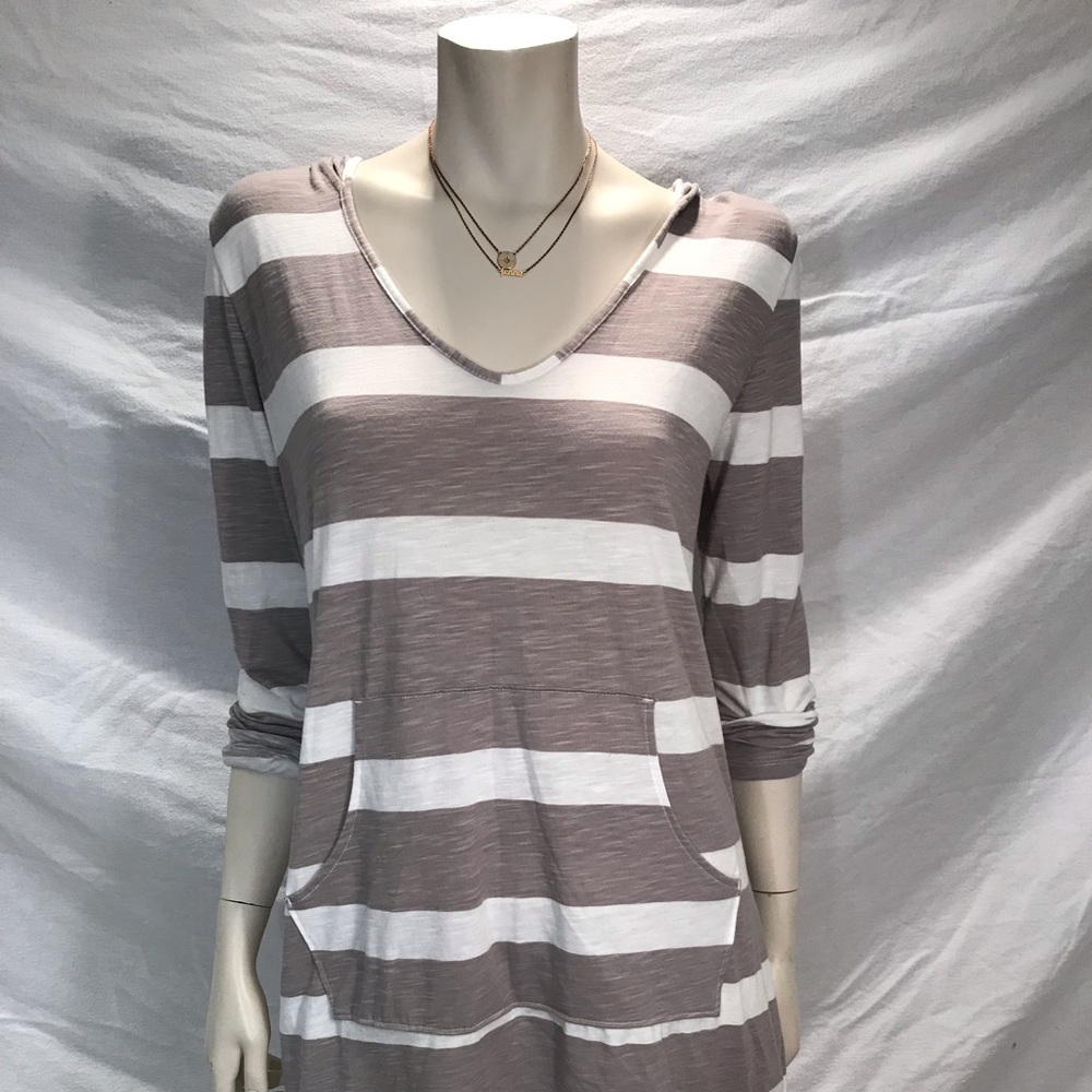 Old Navy Sweatshirt Dress, Grey and White